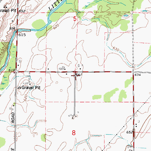 Topographic Map of Louisville School (historical), WI