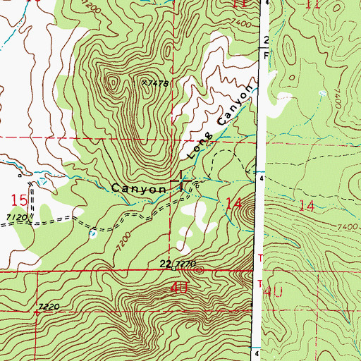 Topographic Map of Long Canyon, CO