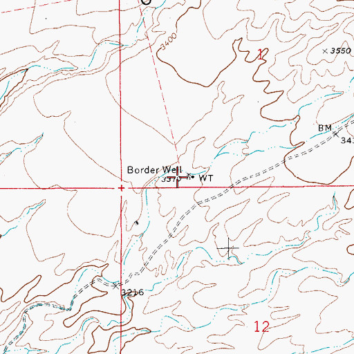 Topographic Map of Border Well, AZ