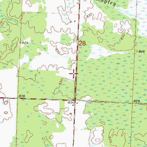 Topographic Map of Peshtigo Brook School (historical), WI