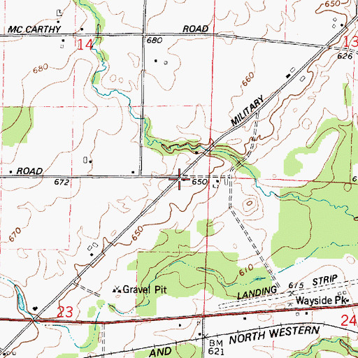 Topographic Map of Stiles Junction School (historical), WI