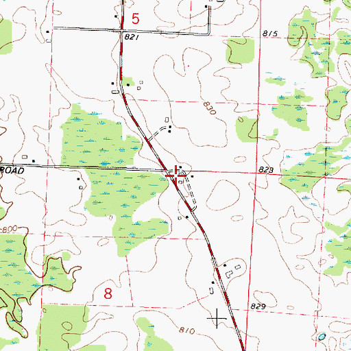 Topographic Map of Sunny Slope School (historical), WI