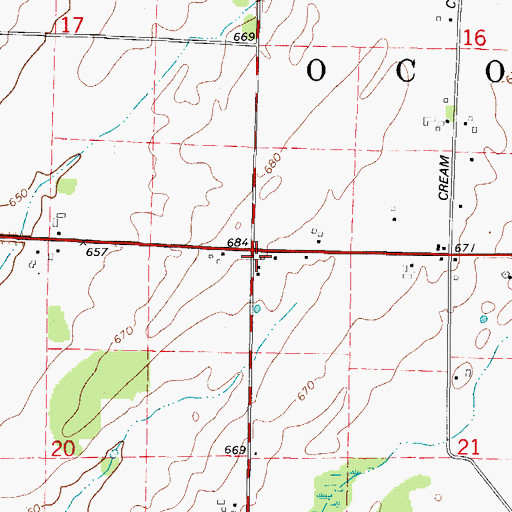 Topographic Map of Victory School (historical), WI