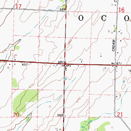 Topographic Map of Victory School (historical), WI