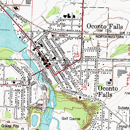 Topographic Map of Washington Middle School, WI