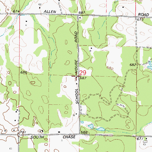 Topographic Map of West Side School (historical), WI