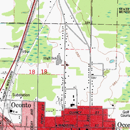 Topographic Map of Zion Lutheran Church, WI