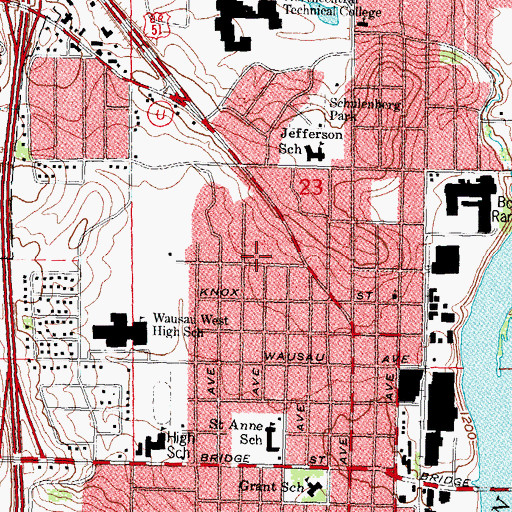 Topographic Map of A C Kiefer Educational Center, WI