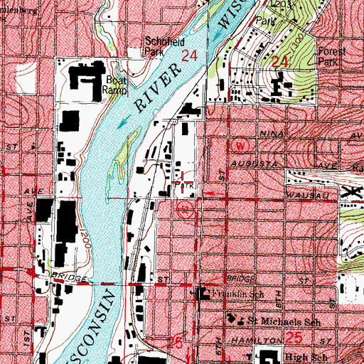 Topographic Map of Athletic Park, WI