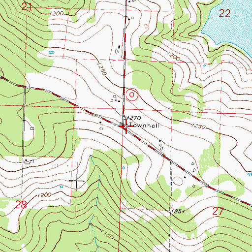 Topographic Map of Bergen School (historical), WI