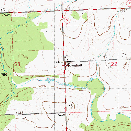 Topographic Map of Bern Townhall, WI