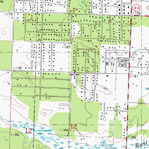Topographic Map of Bethlehem Lutheran Church, WI