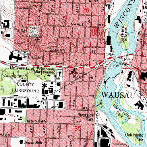 Topographic Map of Bible Truth Assembly Church, WI