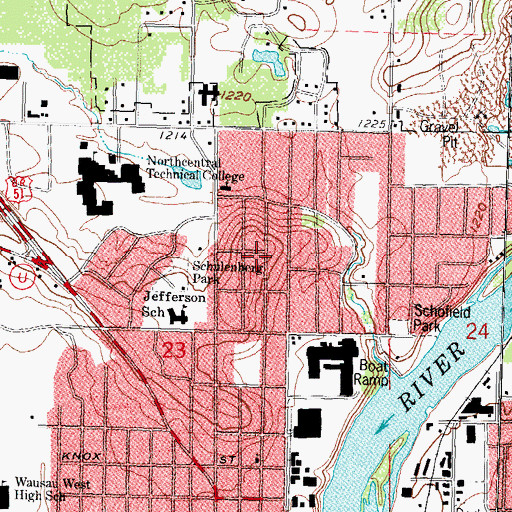 Topographic Map of Bible Truth Chapel, WI