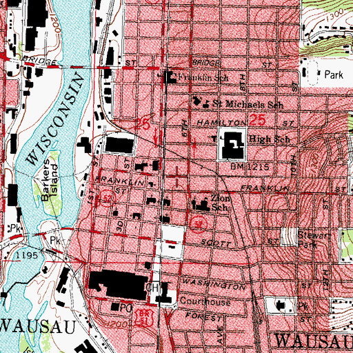 Topographic Map of C B Bird House, WI