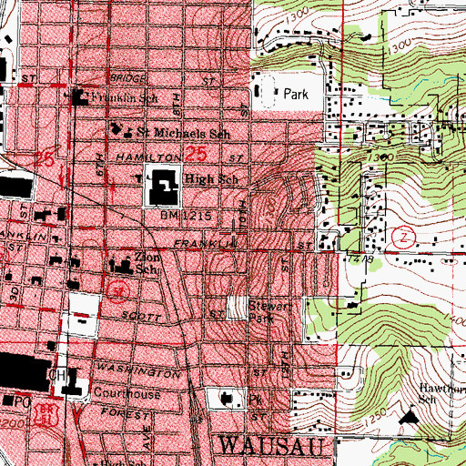 Topographic Map of C F Dunbar House, WI