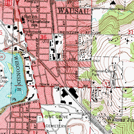 Topographic Map of Child Evangelism Fellowship Church, WI
