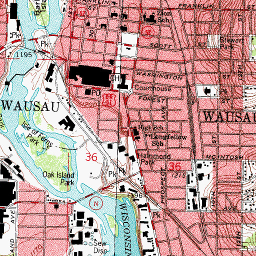 Topographic Map of Christian Assembly Church, WI