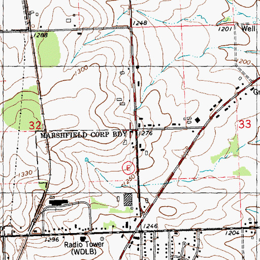 Topographic Map of City View School (historical), WI