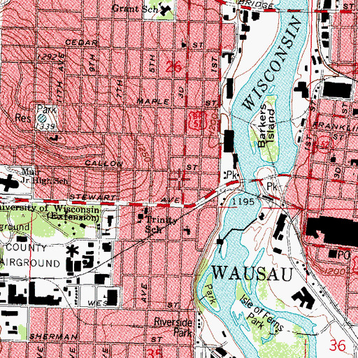 Topographic Map of Conpassion Fellowship Church, WI