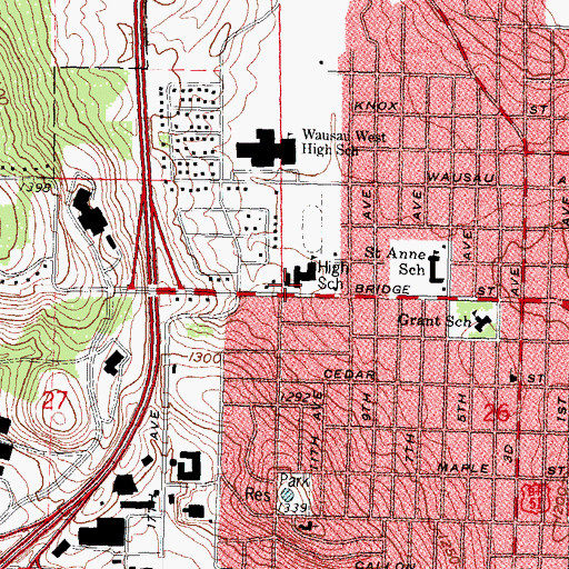 Topographic Map of Convent of the Immaculate Heart of Mary, WI