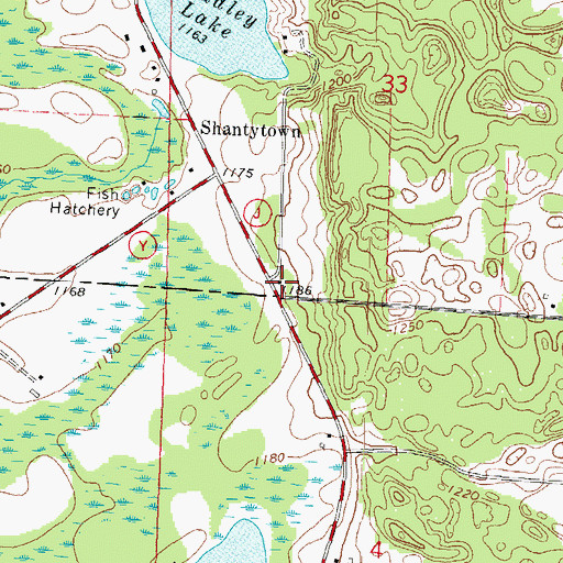 Topographic Map of County Line School (historical), WI