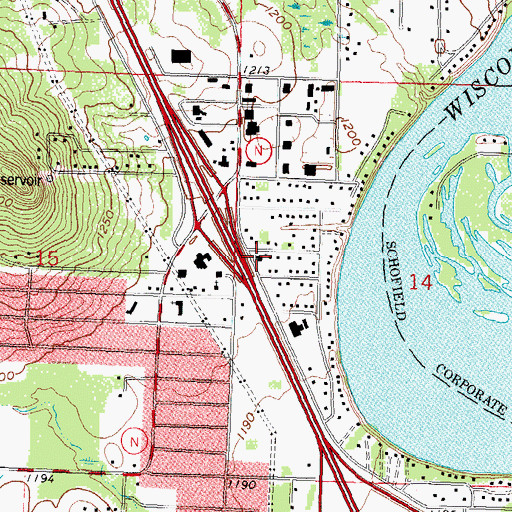 Topographic Map of Covenant Community Church, WI
