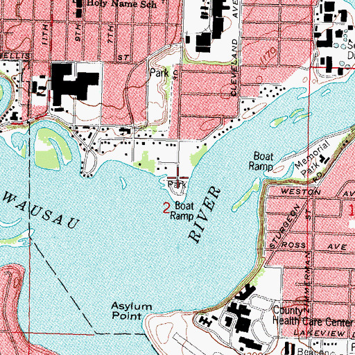 Topographic Map of D C Everest Park, WI