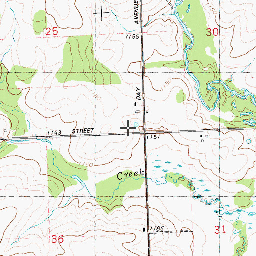 Topographic Map of Dodge School (historical), WI