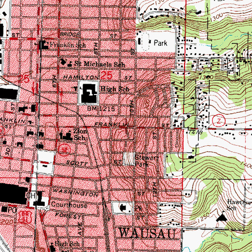 Topographic Map of E K Schuetz House, WI