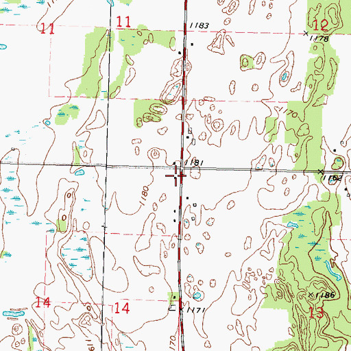 Topographic Map of Fairview School (historical), WI