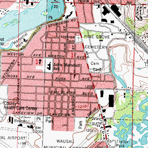 Topographic Map of Faith Baptist Church, WI