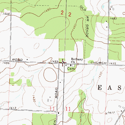 Topographic Map of Farrell School (historical), WI