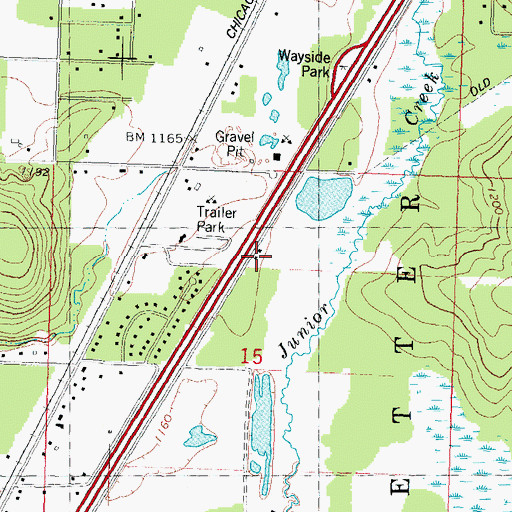 Topographic Map of Fellowship Baptist Church, WI