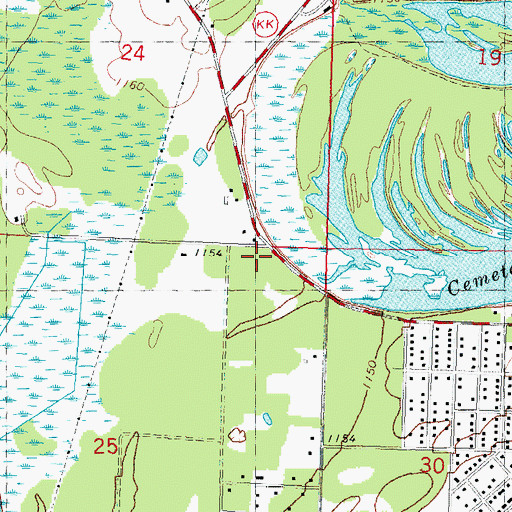 Topographic Map of Good News Baptist Church, WI