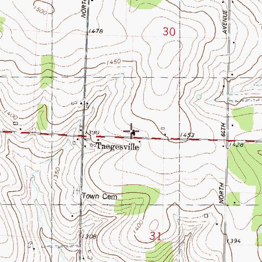 Topographic Map of Grace Lutheran Church, WI