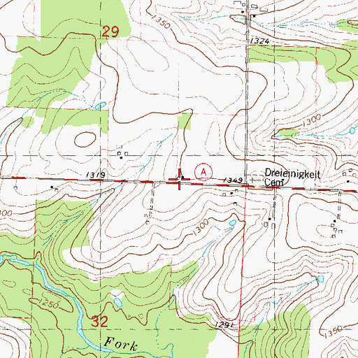 Topographic Map of Grandview School (historical), WI