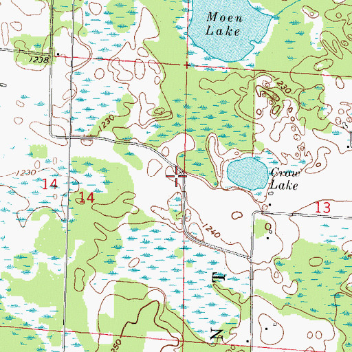 Topographic Map of Green School (historical), WI