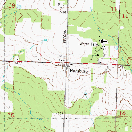 Topographic Map of Hamburg Cemetery, WI