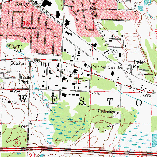 Topographic Map of Harvest Baptist Church, WI