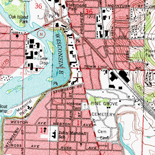 Topographic Map of Henry Miller House, WI