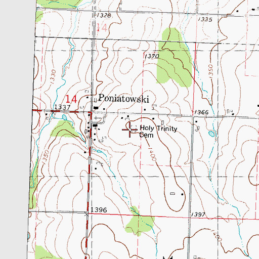 Topographic Map of Holy Trinity Cemetery, WI