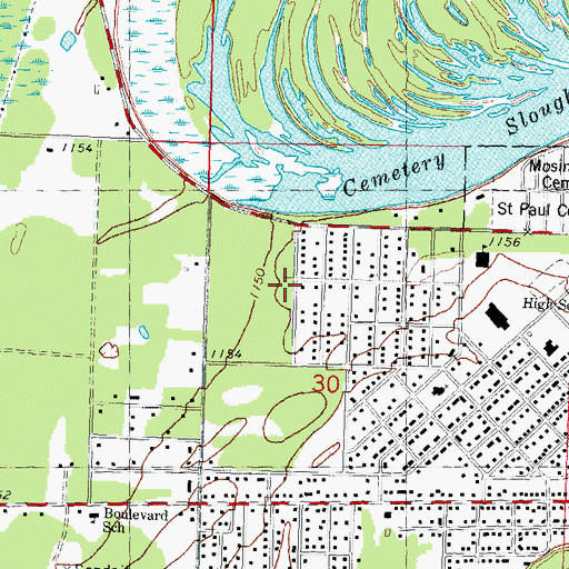 Topographic Map of Immanuel Lutheran Church, WI