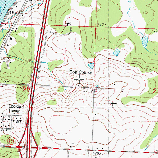 Topographic Map of Indianhead Golf Course, WI
