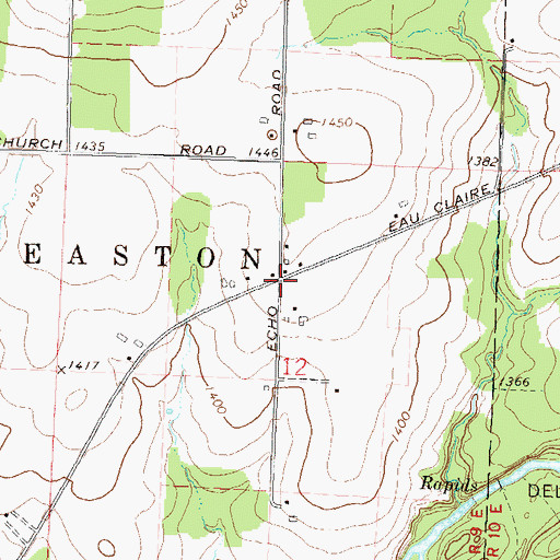 Topographic Map of Johnson, WI