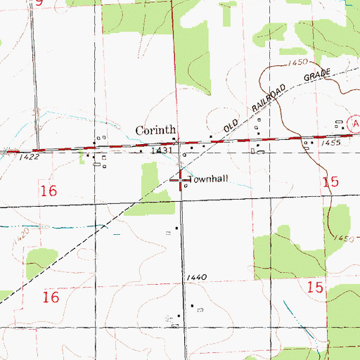 Topographic Map of Johnson Townhall, WI