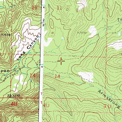 Topographic Map of Trail Canyon, CO