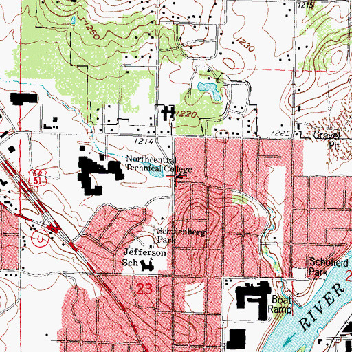 Topographic Map of Kingdom Hall of Jehovahs Witnesses, WI