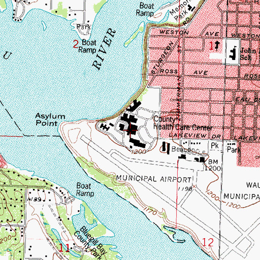 Topographic Map of North Central Health Care - Wausau Campus, WI