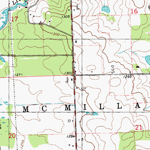 Topographic Map of McMillan School (historical), WI